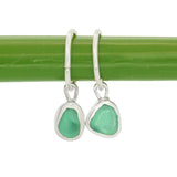 Green Sea Glass Hoops