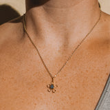 Sea Glass Flower Necklace -  Gold Vermeil