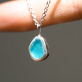 Blue Sea Glass Necklace