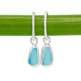 Blue Sea Glass Hoops