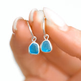 Blue Sea Glass Hoops