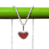 Red Sea Glass Heart Necklace