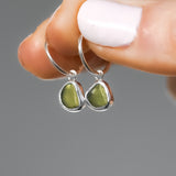Green Sea Glass Hoops