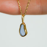 Lilac Sea Glass Necklace - Gold Vermeil