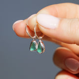 Green Sea Glass Hoops