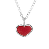 Red Sea Glass Heart Necklace
