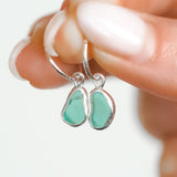Green Sea Glass Hoops