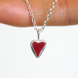 Red Sea Glass Heart Necklace
