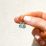 Blue Sea Glass Hoops