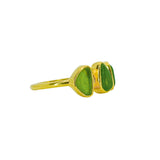Green Sea Glass, Gold Vermeil - Size N