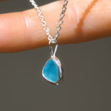 Blue Sea Glass Necklace