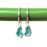 Blue Sea Glass Hoops