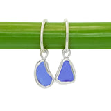 Blue Sea Glass Hoops