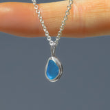 Blue Sea Glass Necklace