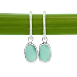 Green Sea Glass Hoops