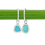 Blue Sea Glass Hoops