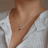 Red Sea Glass Heart Necklace