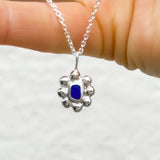 Blue Sea Glass Sun Necklace