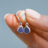 Blue Sea Glass Hoops