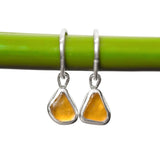 Yellow/Orange Sea Glass Hoops