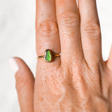 Green Sea Glass, Gold Vermeil - Size O