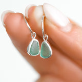 Green Sea Glass Hoops