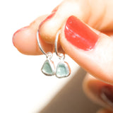 Light Blue Sea Glass Hoops
