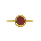 Red Sea Glass, Gold Vermeil - Size S
