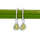Green Sea Glass Hoops