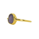 Purple Sea Glass, Gold Vermeil - Size R