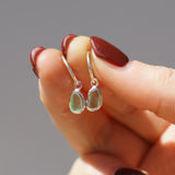 Green Sea Glass Hoops