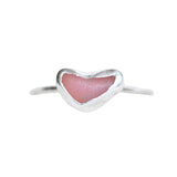 Pink Sea Glass Heart - Size P