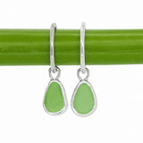 Green Sea Glass Hoops