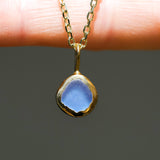 Purple/Blue Sea Glass Necklace - Gold Vermeil