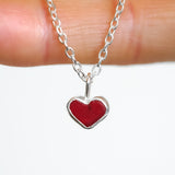 Red Sea Glass Heart Necklace