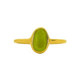 Green Sea Glass, Gold Vermeil - Size L
