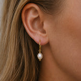 Statement Pearl Hoops - Gold Vermeil