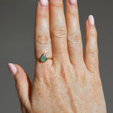 Green Sea Glass, Gold Vermeil - Size P