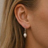 Statement Pearl Hoops - Sterling Silver