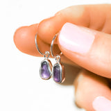 Purple Sea Glass Hoops