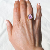 Purple Flower Ring, Gold Vermeil - Size N