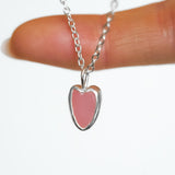 Pink Sea Glass Heart Necklace
