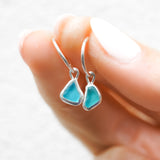 Blue Sea Glass Hoops