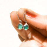 Green Sea Glass Hoops