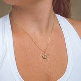 Sea Glass Sun Necklace - Gold Vermeil