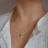 Green Sea Glass Heart Necklace