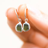 Green Sea Glass Hoops