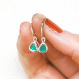 Green Sea Glass Hoops