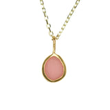 Pink Sea Glass Necklace - Gold Vermeil