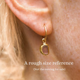 Lilac Sea Glass Hoops - Gold Vermeil